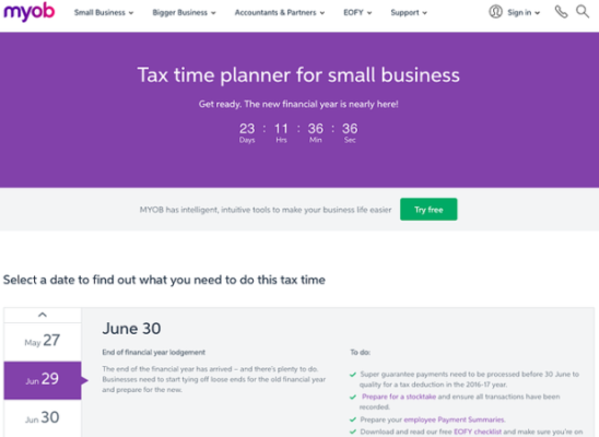 MYOB Tax Time内容营销案例